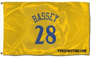 Gold Golden State Warriors Charles Bassey   Flag (3 X 5)