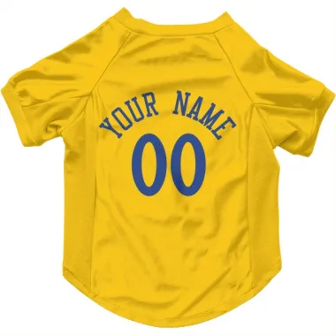 Gold Golden State Warriors Custom    Dog & Cat Pet Jersey