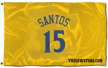 Gold Golden State Warriors Gui Santos   Flag (3 X 5)