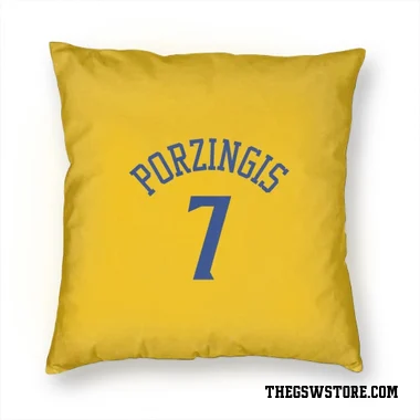 Gold Golden State Warriors Kristaps Porzingis   Pillow Cover (18 X 18)