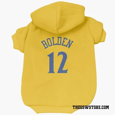 Gold Golden State Warriors Marques Bolden   Dog & Cat Pet Hoodie