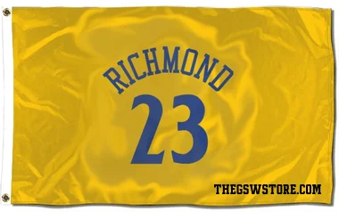 Gold Golden State Warriors Mitch Richmond   Flag (3 X 5)