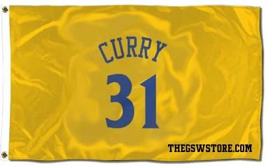 Gold Golden State Warriors Seth Curry   Flag (3 X 5)