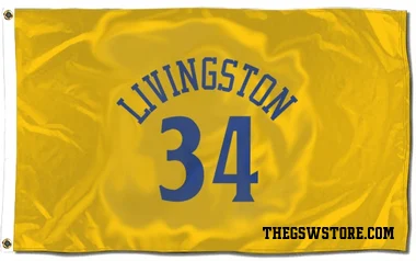 Gold Golden State Warriors Shaun Livingston   Flag (3 X 5)