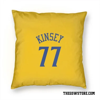 Gold Golden State Warriors Taevion Kinsey   Pillow Cover (18 X 18)