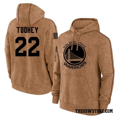 Gold Men's Alex Toohey Golden State Warriors Brown 2023 Salute to Service Club Pullover Hoodie