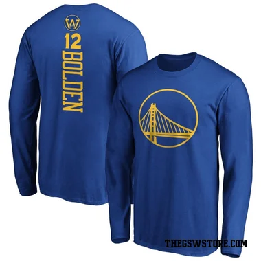 Gold Men's Marques Bolden Golden State Warriors Royal Backer Long Sleeve T-Shirt