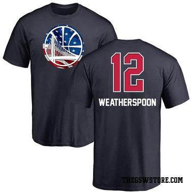 Gold Men's Quinndary Weatherspoon Golden State Warriors Navy Name and Number Banner Wave T-Shirt