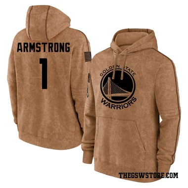 Gold Men's Taran Armstrong Golden State Warriors Brown 2023 Salute to Service Club Pullover Hoodie