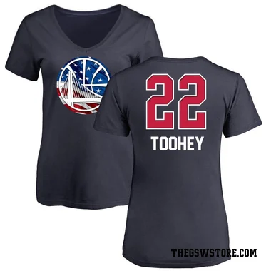 Gold Women's Alex Toohey Golden State Warriors Navy Name and Number Banner Wave V-Neck T-Shirt