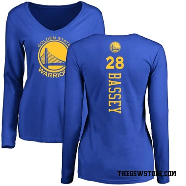Gold Women's Charles Bassey Golden State Warriors Royal Backer Long Sleeve T-Shirt