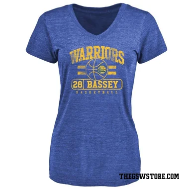 Gold Women's Charles Bassey Golden State Warriors Royal Baseline T-Shirt