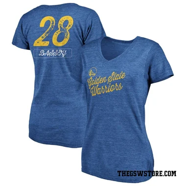 Gold Women's Charles Bassey Golden State Warriors Royal Sideline V-Neck T-Shirt