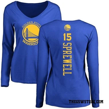 Gold Women's Latrell Sprewell Golden State Warriors Royal Backer Long Sleeve T-Shirt