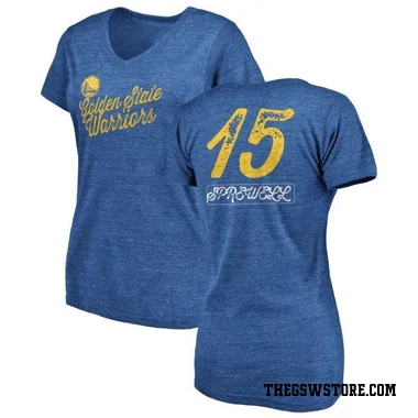 Gold Women's Latrell Sprewell Golden State Warriors Royal Sideline V-Neck T-Shirt