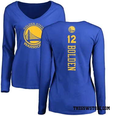 Gold Women's Marques Bolden Golden State Warriors Royal Backer Long Sleeve T-Shirt