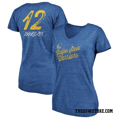 Gold Women's Marques Bolden Golden State Warriors Royal Sideline V-Neck T-Shirt