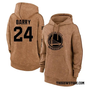 Gold Women's Rick Barry Golden State Warriors Brown 2023 Salute to Service Pullover Hoodie