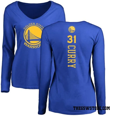 Gold Women's Seth Curry Golden State Warriors Royal Backer Long Sleeve T-Shirt