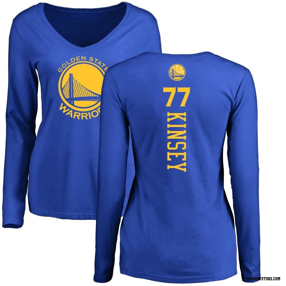 Gold Women's Taevion Kinsey Golden State Warriors Royal Backer Long Sleeve T-Shirt