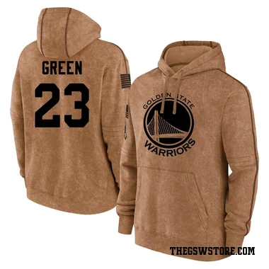 Gold Youth Draymond Green Golden State Warriors Brown 2023 Salute to Service Club Pullover Hoodie