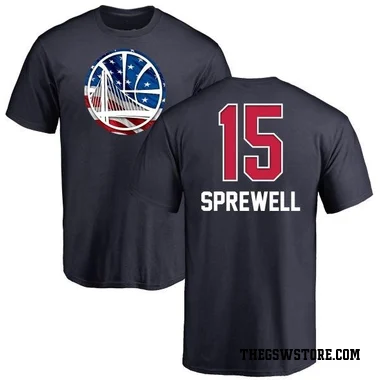 Gold Youth Latrell Sprewell Golden State Warriors Navy Name and Number Banner Wave T-Shirt