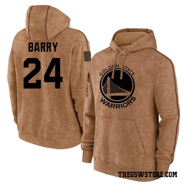 Gold Youth Rick Barry Golden State Warriors Brown 2023 Salute to Service Club Pullover Hoodie