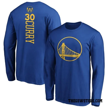 Gold Youth Stephen Curry Golden State Warriors Royal Backer Long Sleeve T-Shirt