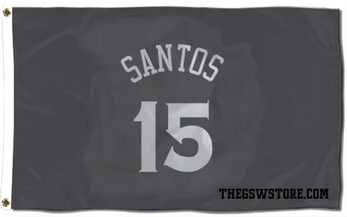 Gray Golden State Warriors Gui Santos   Flag (3 X 5)