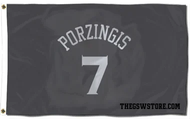 Gray Golden State Warriors Kristaps Porzingis   Flag (3 X 5)