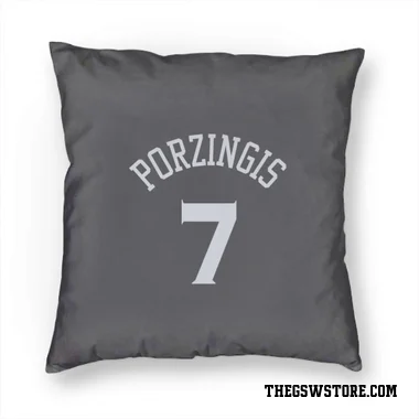 Gray Golden State Warriors Kristaps Porzingis   Pillow Cover (18 X 18)