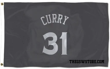 Gray Golden State Warriors Seth Curry   Flag (3 X 5)