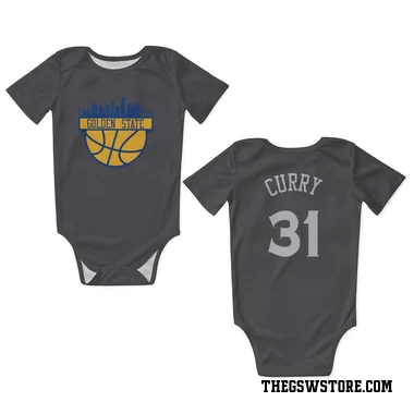 Gray Golden State Warriors Seth Curry   Newborn & Infant Bodysuit