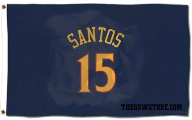 Navy Golden State Warriors Gui Santos   Flag (3 X 5)
