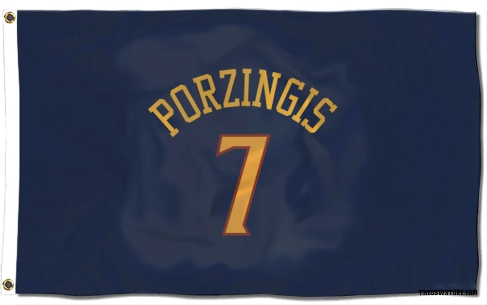Navy Golden State Warriors Kristaps Porzingis   Flag (3 X 5)