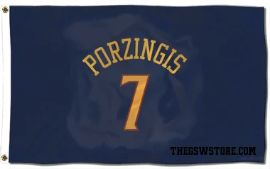 Navy Golden State Warriors Kristaps Porzingis   Flag (3 X 5)