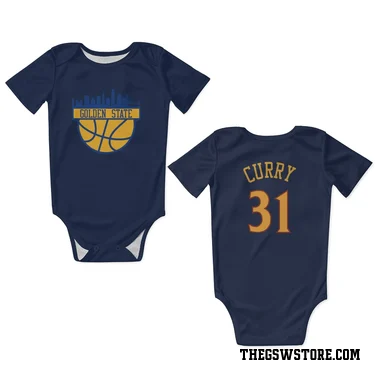 Navy Golden State Warriors Seth Curry   Newborn & Infant Bodysuit