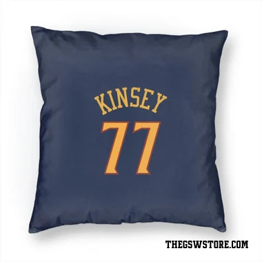 Navy Golden State Warriors Taevion Kinsey   Pillow Cover (18 X 18)