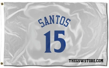 White Golden State Warriors Gui Santos   Flag (3 X 5)