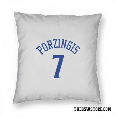 White Golden State Warriors Kristaps Porzingis   Pillow Cover (18 X 18)