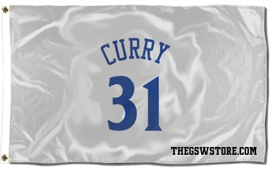 White Golden State Warriors Seth Curry   Flag (3 X 5)